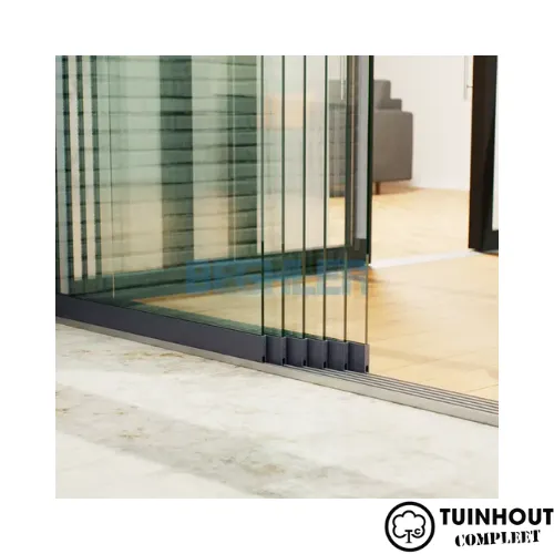 Glazen schuifwanden antraciet 6-rail tot 5780 mm breed 6 x 980 mm glas