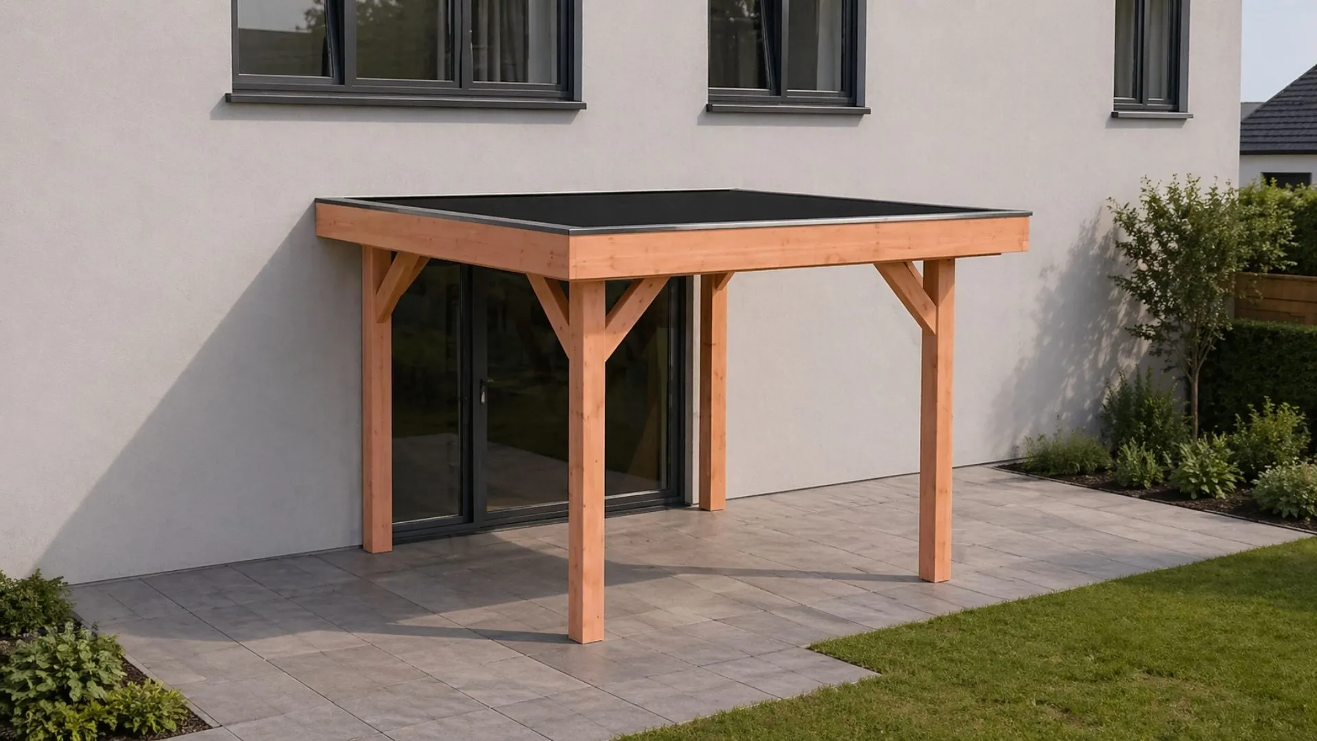 Douglas aanbouw veranda - Comfort met overstek geschaafd