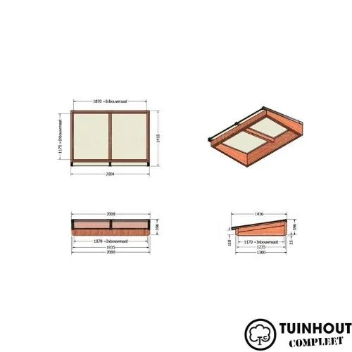Lichtstraat lessenaar 2000 x 1300 mm