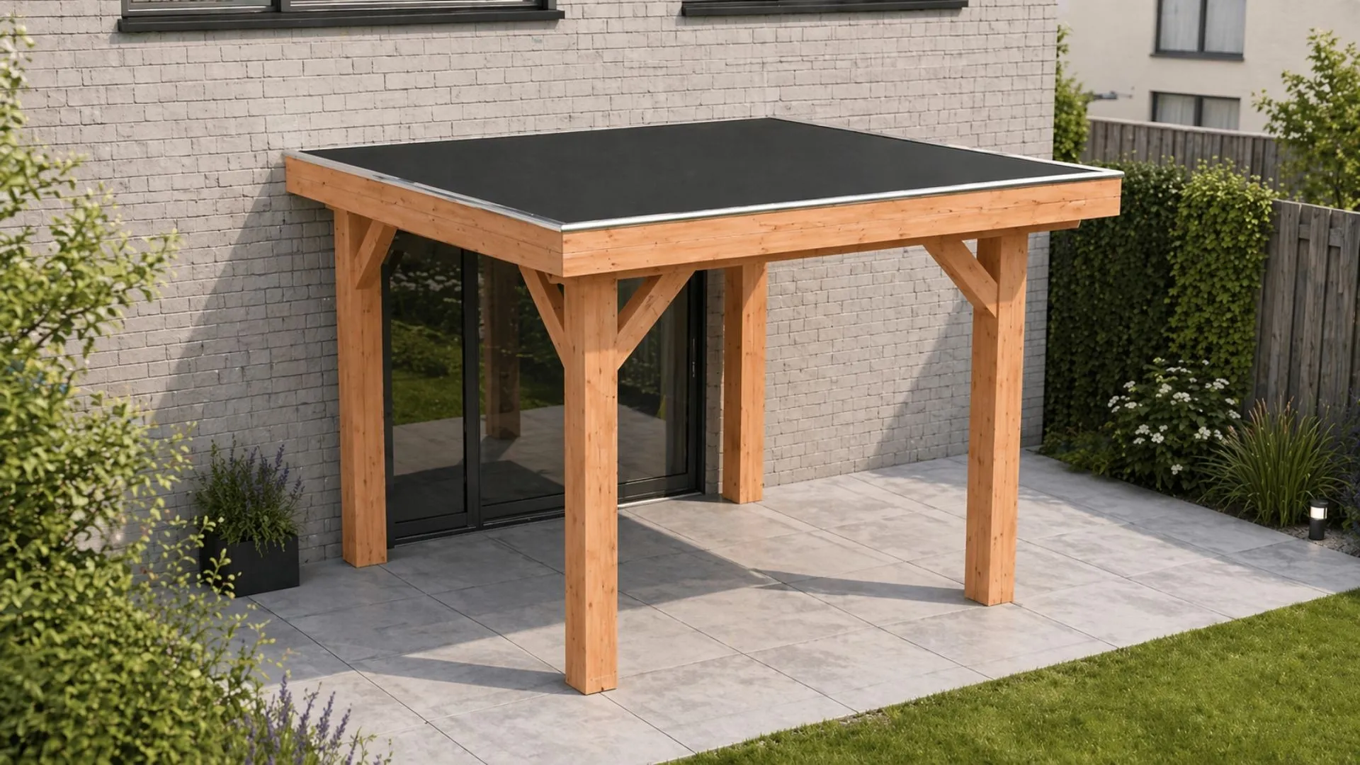 Douglas aanbouw veranda - Robuust met overstek