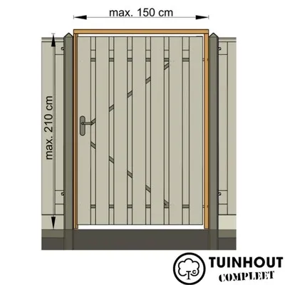 Tuindeurkozijn douglas 210 x 150 mm met aanslagligger