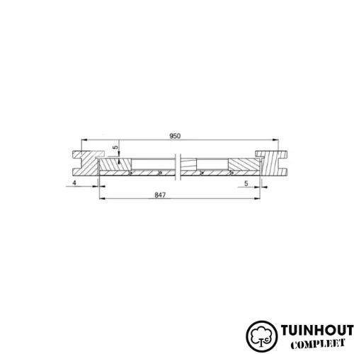 Opgeklampte dichte deur douglas rechtsdraaiend B1000xH2050 mm