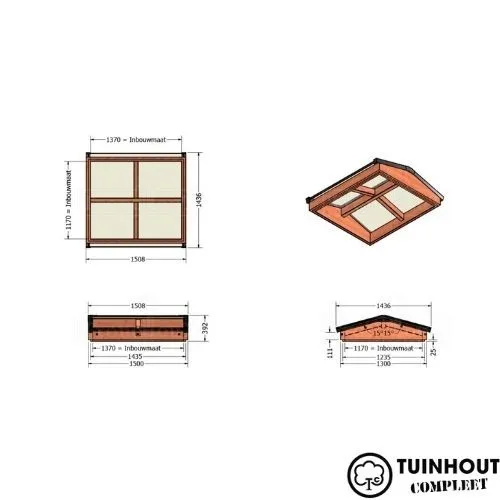 Lichtstraat zadeldak 1500 x 1300 mm