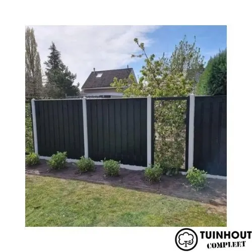 Tuinscherm zwart gecoat vuren 21 planks