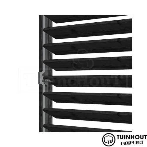 Louvre paneel zwart horizontaal draaibaar 2230 x 2200 mm