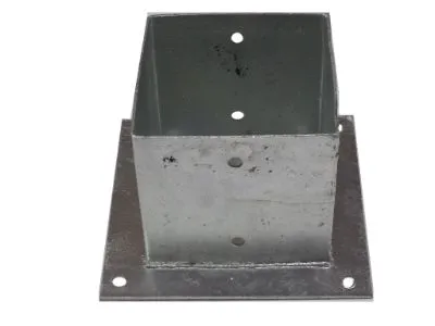 Paalhouder met plaat vuurverzinkt