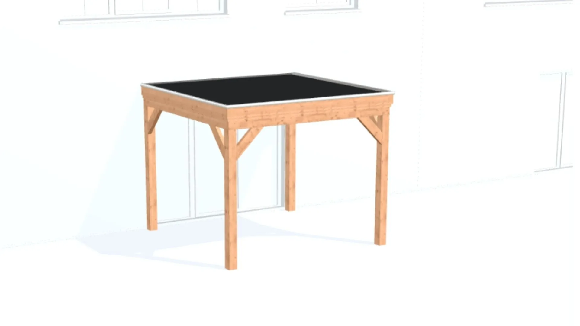 Douglas aanbouw veranda - Comfort zonder overstek geschaafd