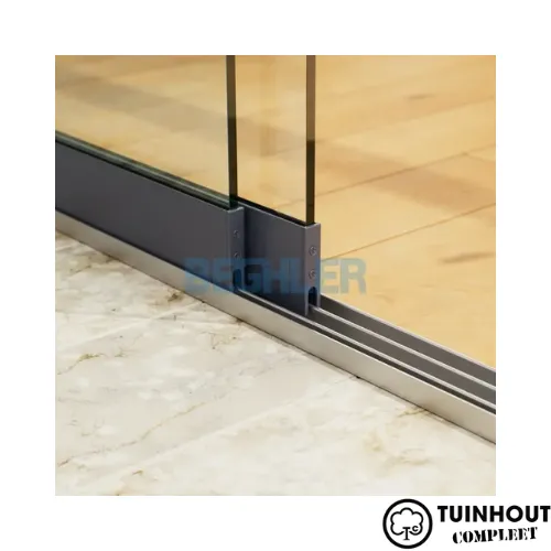 Glazen schuifwanden antraciet 3-rail tot 2000 mm breed 2 x 1030 mm glas