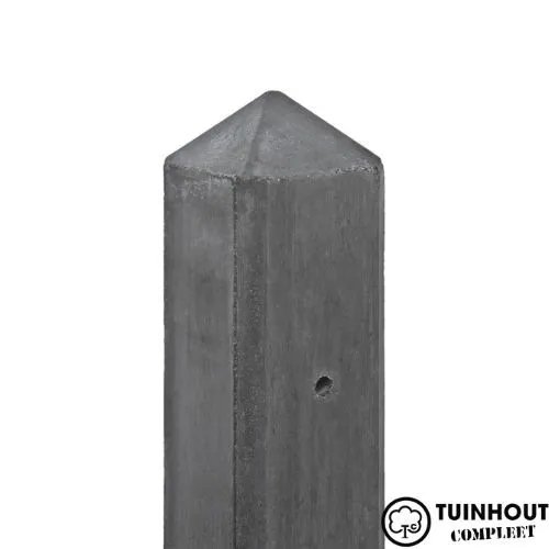 Betonpaal antraciet diamantkop 10 x 10 x 310 cm hoek model