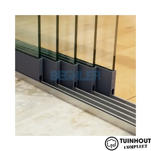 Glazen schuifwanden antraciet 5-rail tot 5000 mm breed 5 x 1030 mm glas