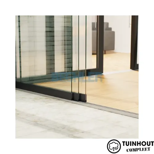 Glazen schuifwanden zwart 3-rail tot 2660 mm breed 3 x 900 mm glas