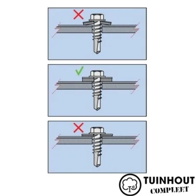 Zelfborende schroef 4,8 x 35 mm antraciet met EPDM sluitring per doos