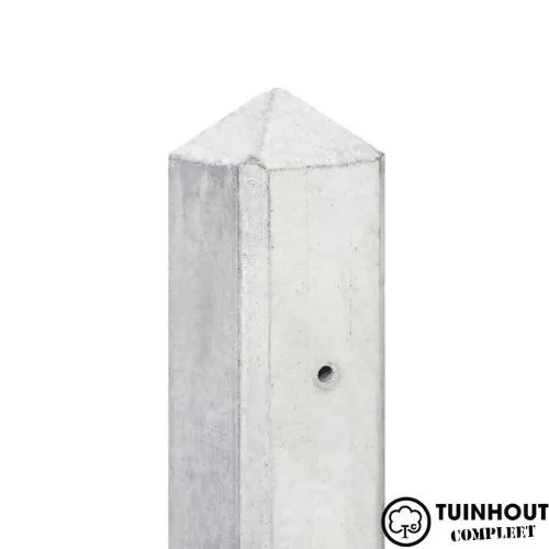 Betonpaal wit/grijs stroompaal diamantkop 10 x 10 x 275 cm tussen model