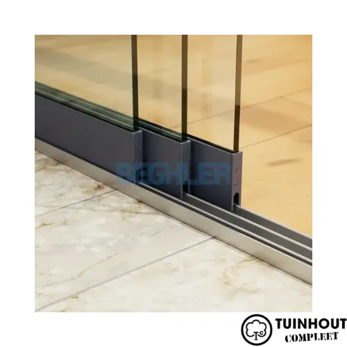 Glazen schuifwanden antraciet 3-rail tot 2660 mm breed 3 x 900 mm glas