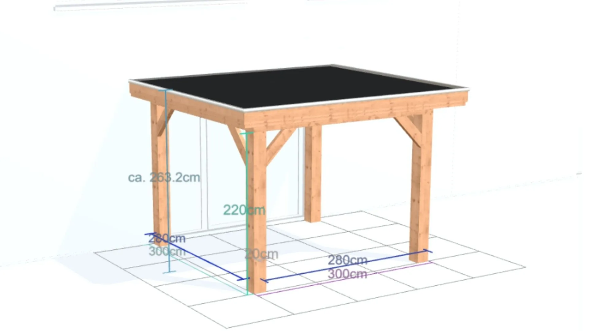Douglas aanbouw veranda - Robuust met overstek