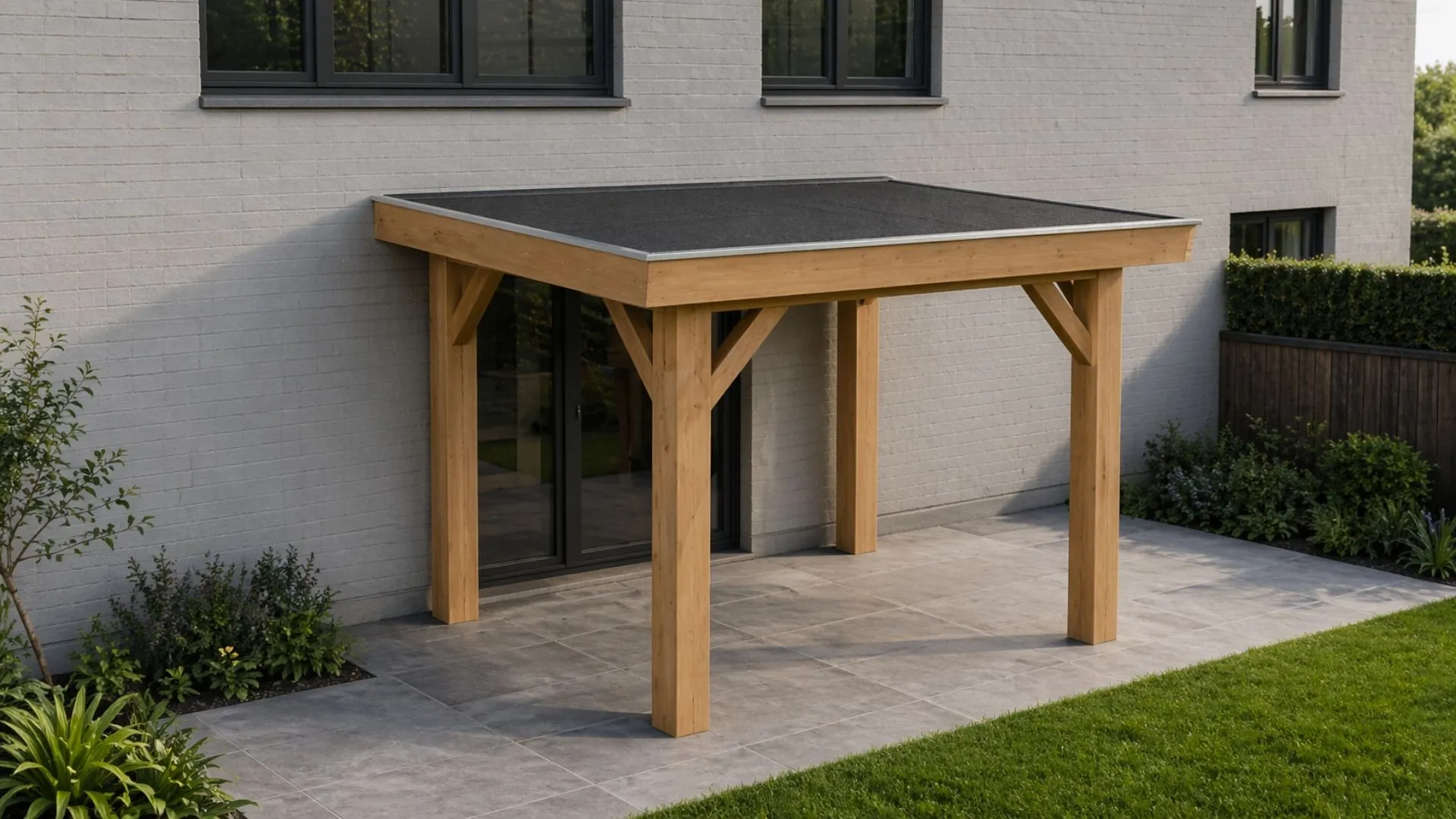 Douglas aanbouw veranda - Robuust met overstek geschaafd