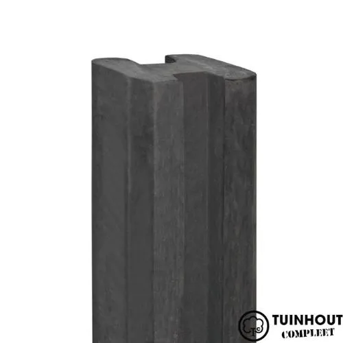 Betonpaal antraciet vlakke kop met sponning 10 x 10 x 275 cm