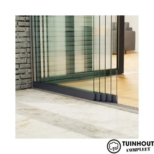 Glazen schuifwanden antraciet 5-rail tot 4820 mm breed 5 x 980 mm glas