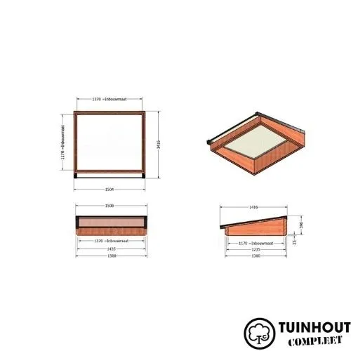 Lichtstraat lessenaar 1500 x 1300 mm