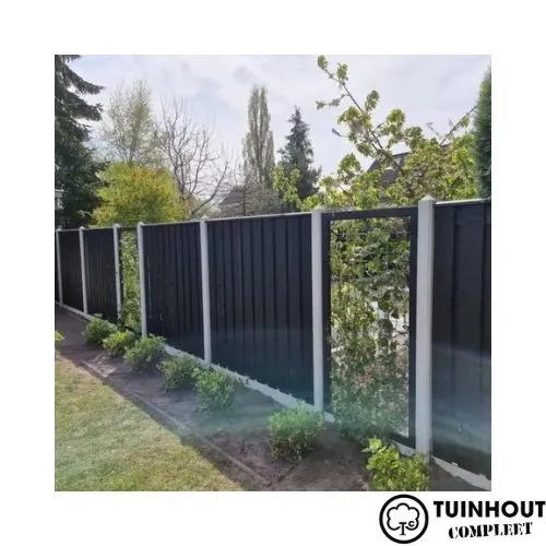 Tuinscherm zwart gecoat vuren 23 planks