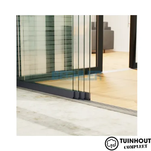 Glazen schuifwanden antraciet 4-rail tot 4000 mm breed 4 x 1030 mm glas