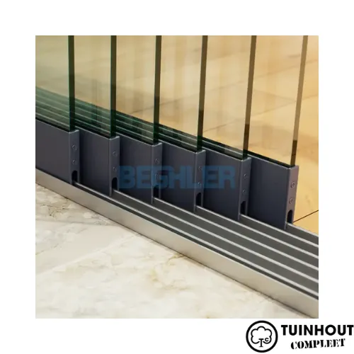 Glazen schuifwanden antraciet 6-rail tot 6000 mm breed 6 x 1030 mm glas