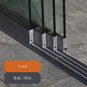 Glazen schuifwanden 2 rail RAL 7024