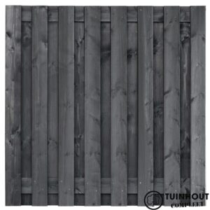 Tuinscherm Grenen Dalen 180x180cm zwart geïmpregneerd verticaal