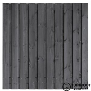 Tuinscherm Grenen Hengelo 180x180cm zwart geïmpregneerd verticaal